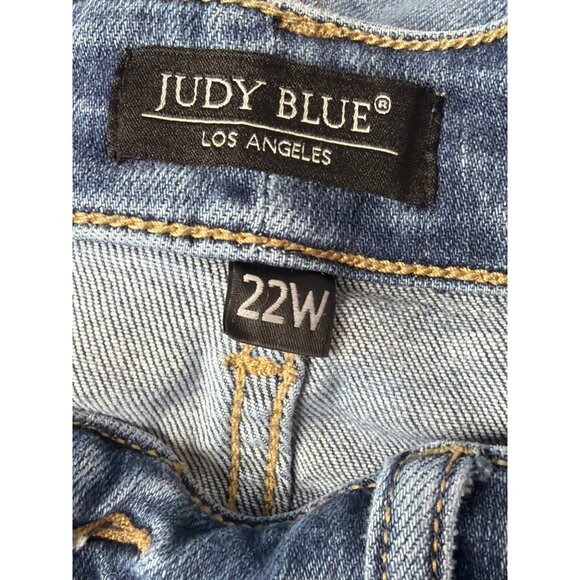 Judy Blue Womens Distressed Skinny Fit Capri Jeans Size 22W Denim - Picture 2 of 7